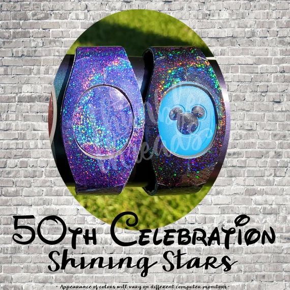 50th Celebration Shining Stars Magic Band 2.0 Decal Skin | Choose: Magic or Fireworks | Puck or M... | Etsy (US)