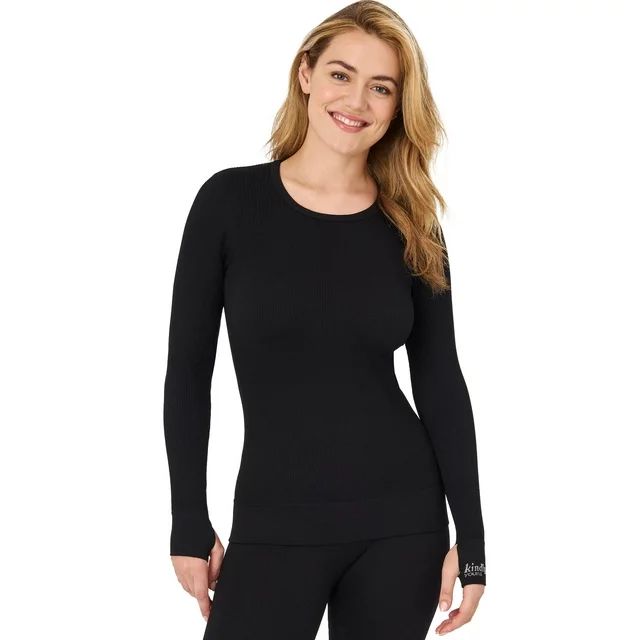 Kindly Yours Women's Seamless Rib Scoop Neck Thermal Top, up to Size XXXL | Walmart (US)