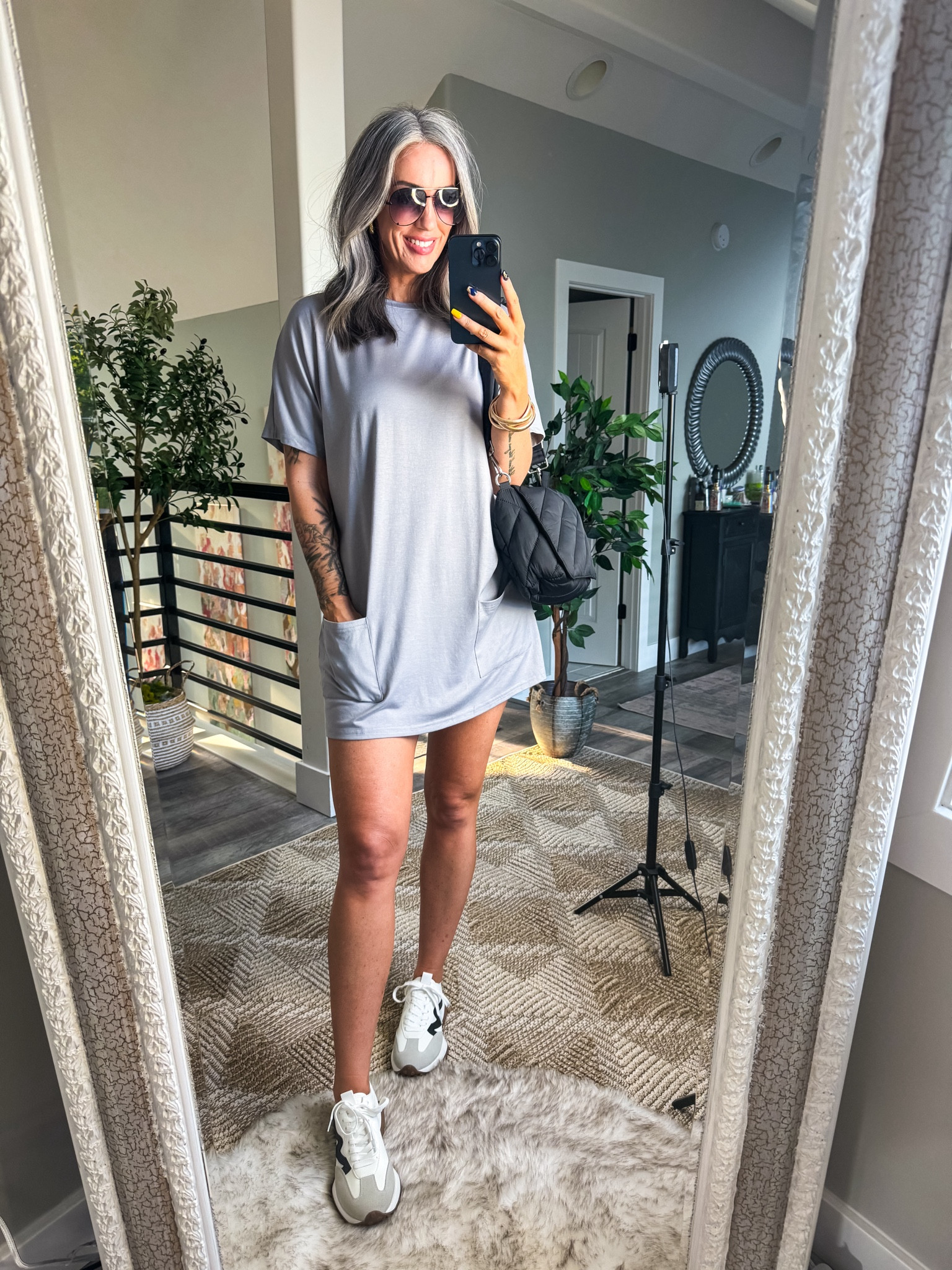 t shirt dress with shorts NoonSun - Couple Matching Short-Sleeve T-Shirt / Mini A-Line Overall Dress  / Plain Straight Leg Shorts / Set (Various Designs)