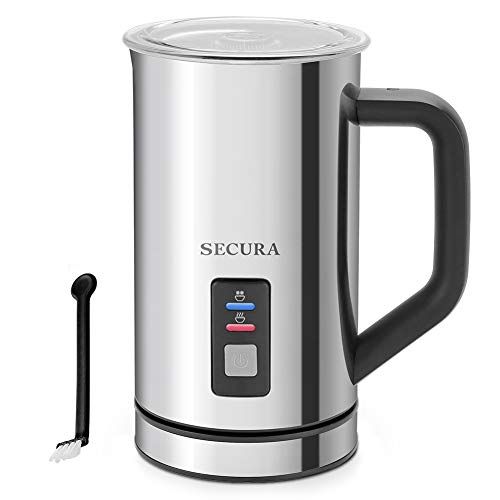 Secura Milk Frother, Electric Milk Steamer Stainless Steel, 8.4oz/250ml Automatic Hot and Cold Foam  | Amazon (US)