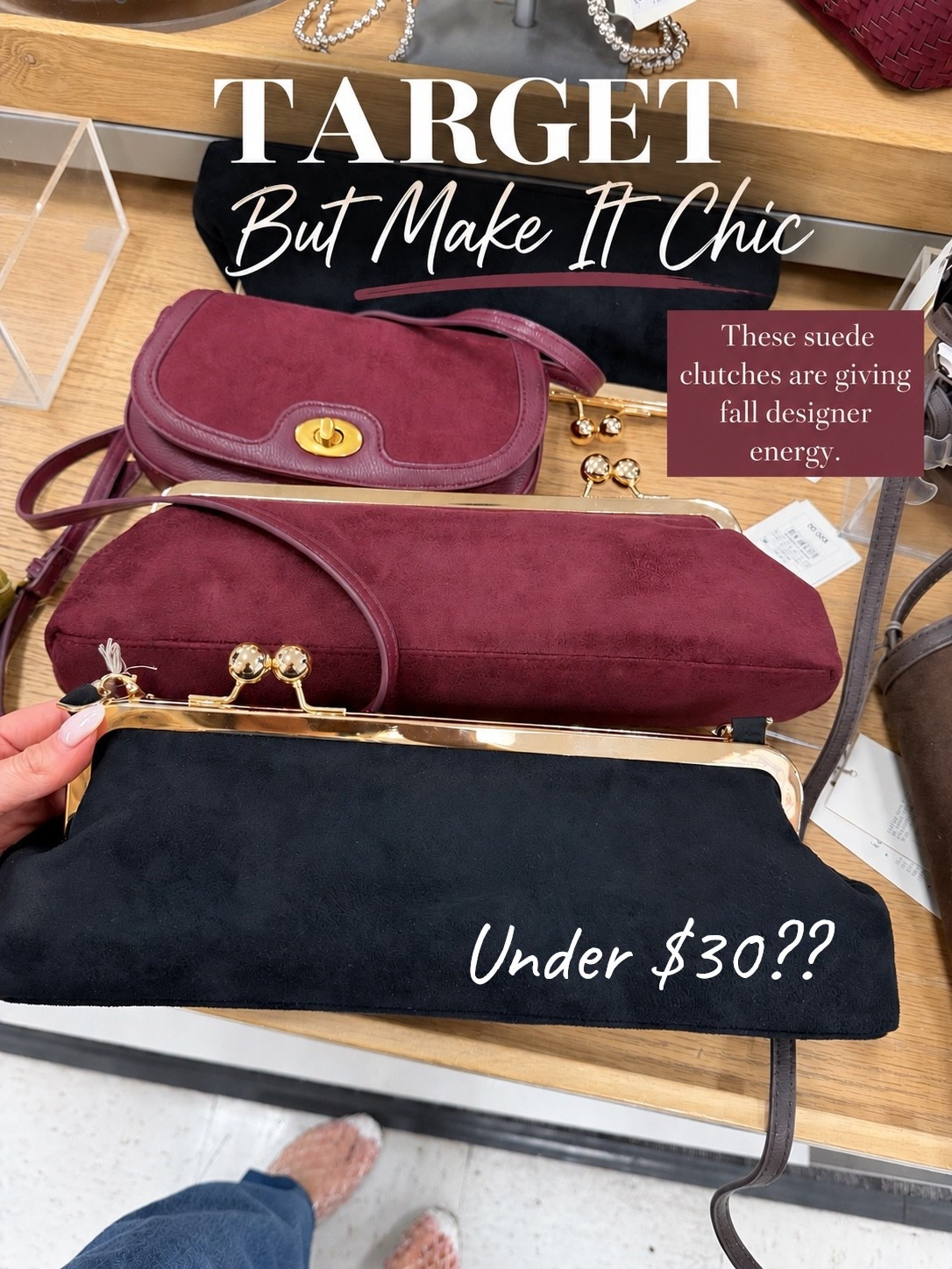 Omg these @target faux suede clutches 🙊💫

#LTKU #LTKNYFW #LTKootd