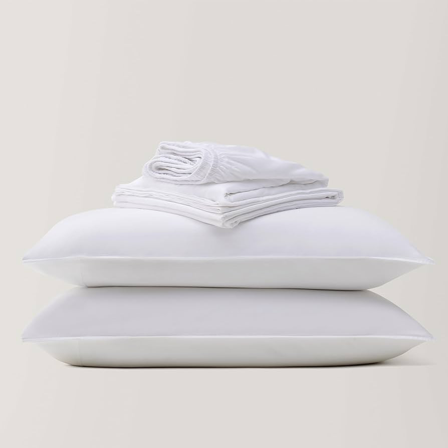 Double Stitch by Bedsure Cotton Tencel Sheet Set - Queen Sheet Set Cooling, Soft Luxury Bedding S... | Amazon (US)