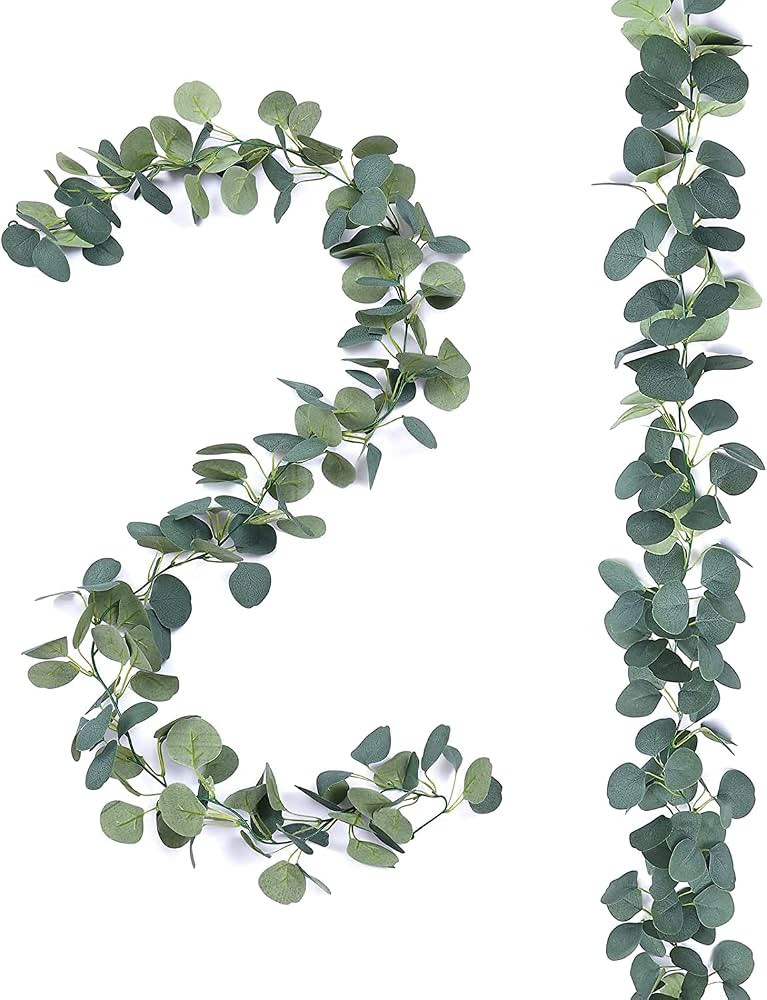 2 Pack Artificial Eucalyptus Garland,Faux Silk Eucalyptus Leaves Hanging Vines Garland Greenery D... | Amazon (CA)