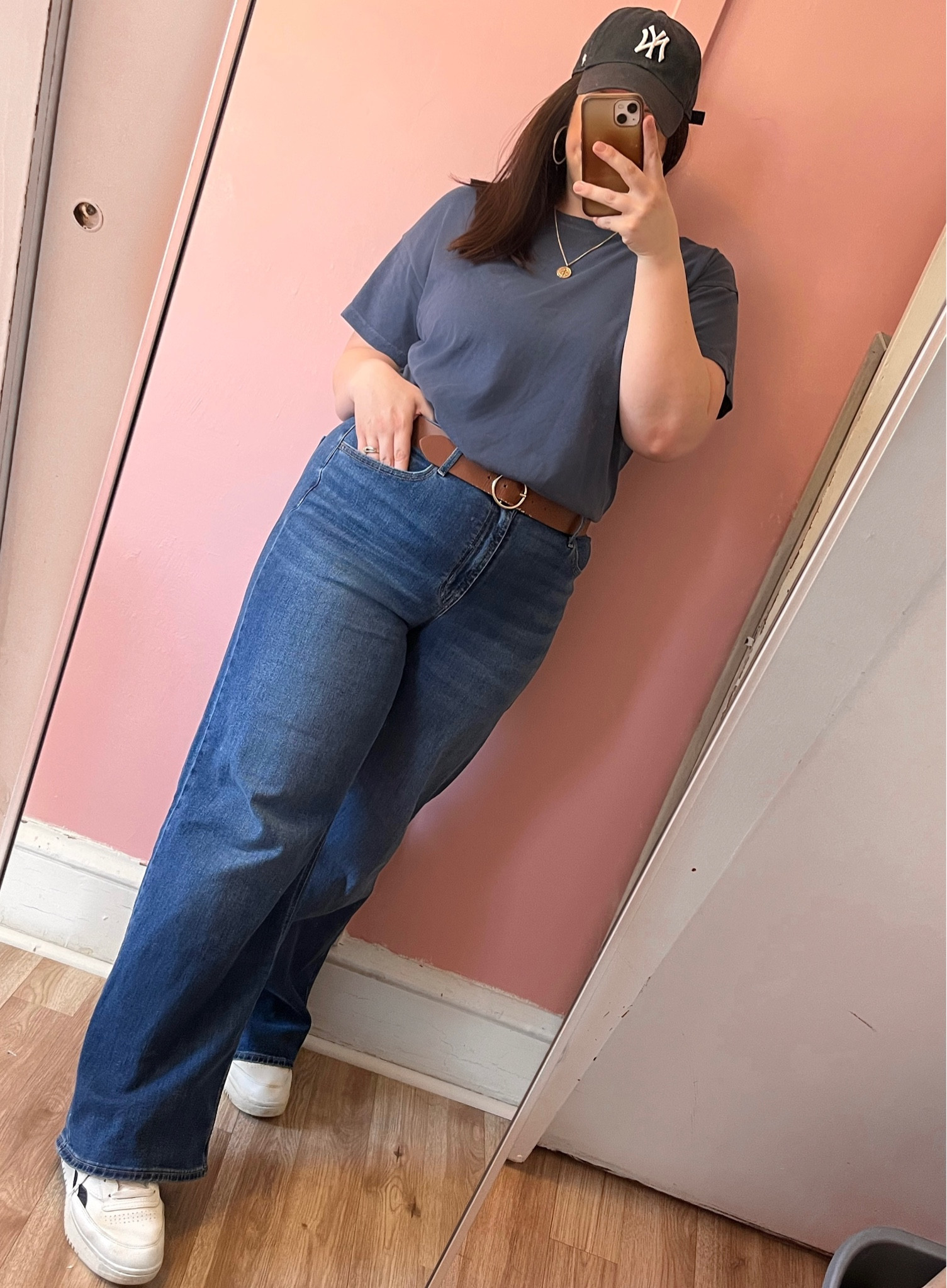 Midsize approved casual spring outfit! Mid-size casual looks. Plus fashion tee shirt and jeans. Old Navy has the best basics for Spring 2024! Rebook white sneakers styling ❤️

#LTKmidsize #LTKfindsunder50 #LTKSpringSale