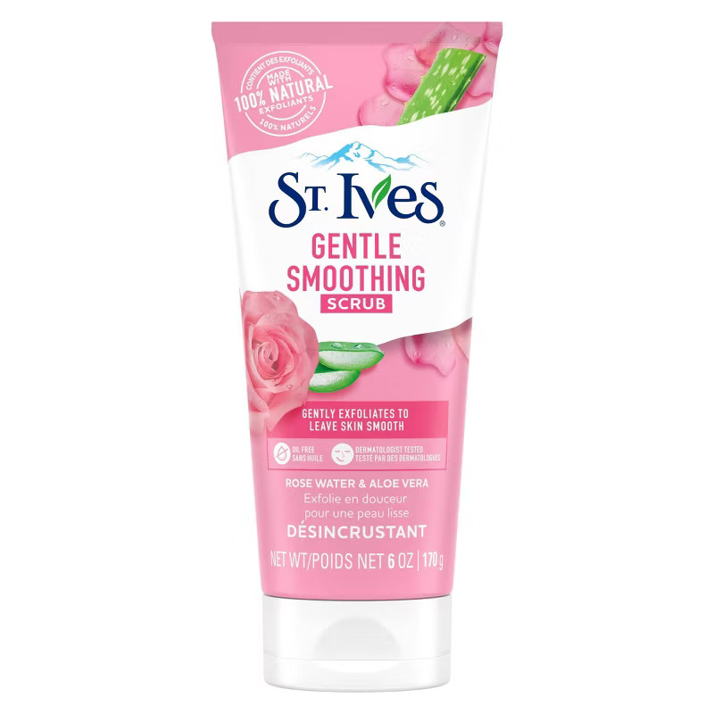 St. Ives Gentle Smoothing Rosewater and Aloe Vera Facial Scrub - 6oz | Target