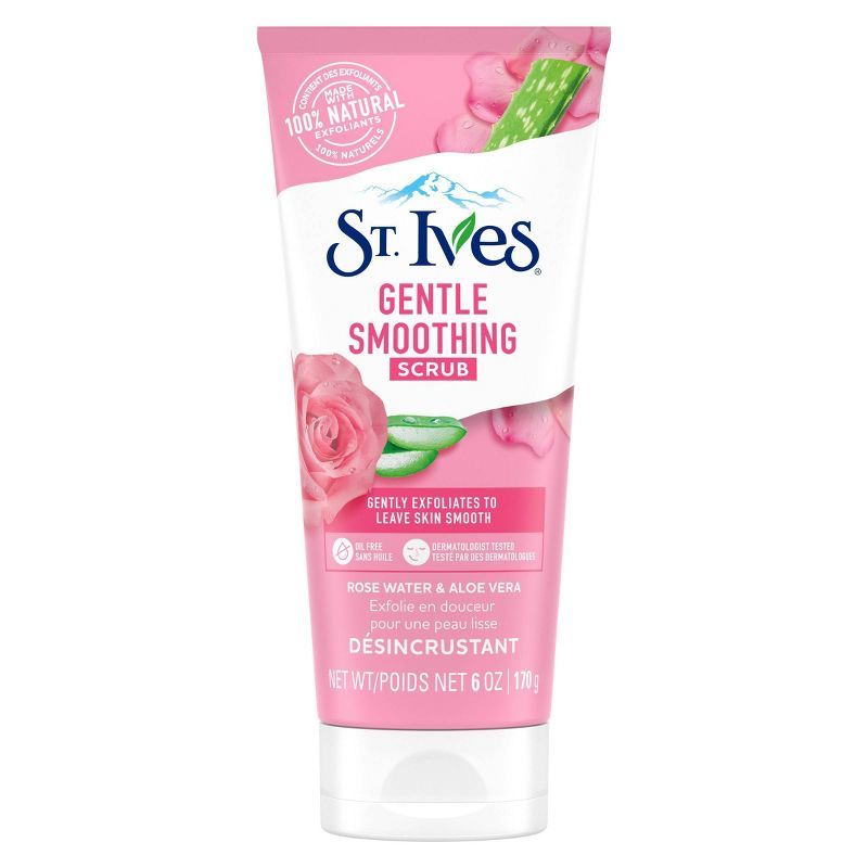 St. Ives Gentle Smoothing Rosewater and Aloe Vera Facial Scrub - 6oz | Target