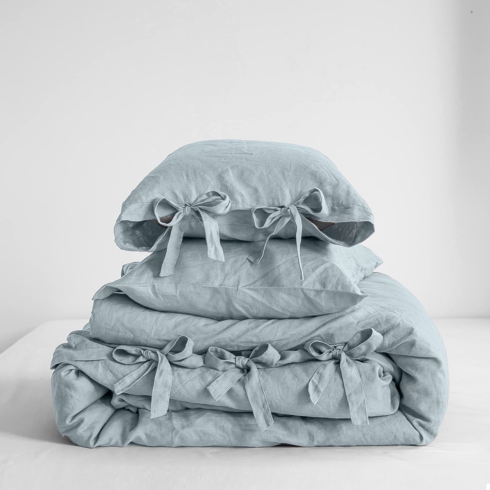 Simple&Opulence 100% Linen Duvet Cover Set, 3 Piece Belgian Flax Breathable Bedding, King Size 10... | Amazon (US)