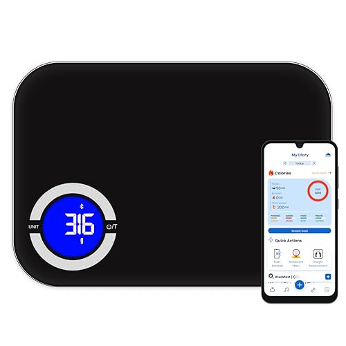NextLevel Fit Smart Kitchen Scale- Digital Weight Grams and Oz Food Scale with Nutritional Calculator for Weight Loss, Accurately Track Calories & Macros with Bluetooth Fitness App (Black). | Amazon (US)