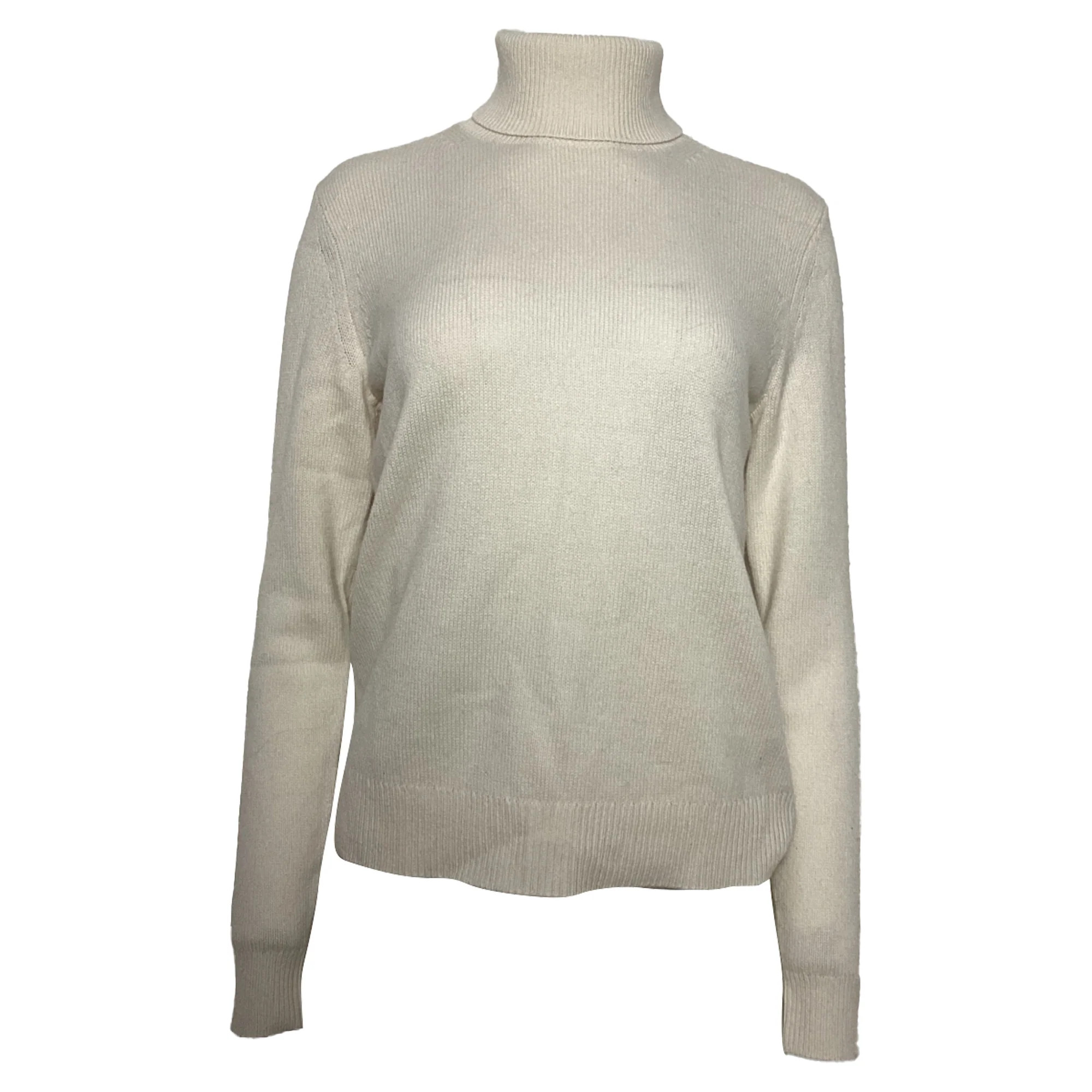 Theory Turtleneck Sweater in Ivory Cashmere | Shop Simon