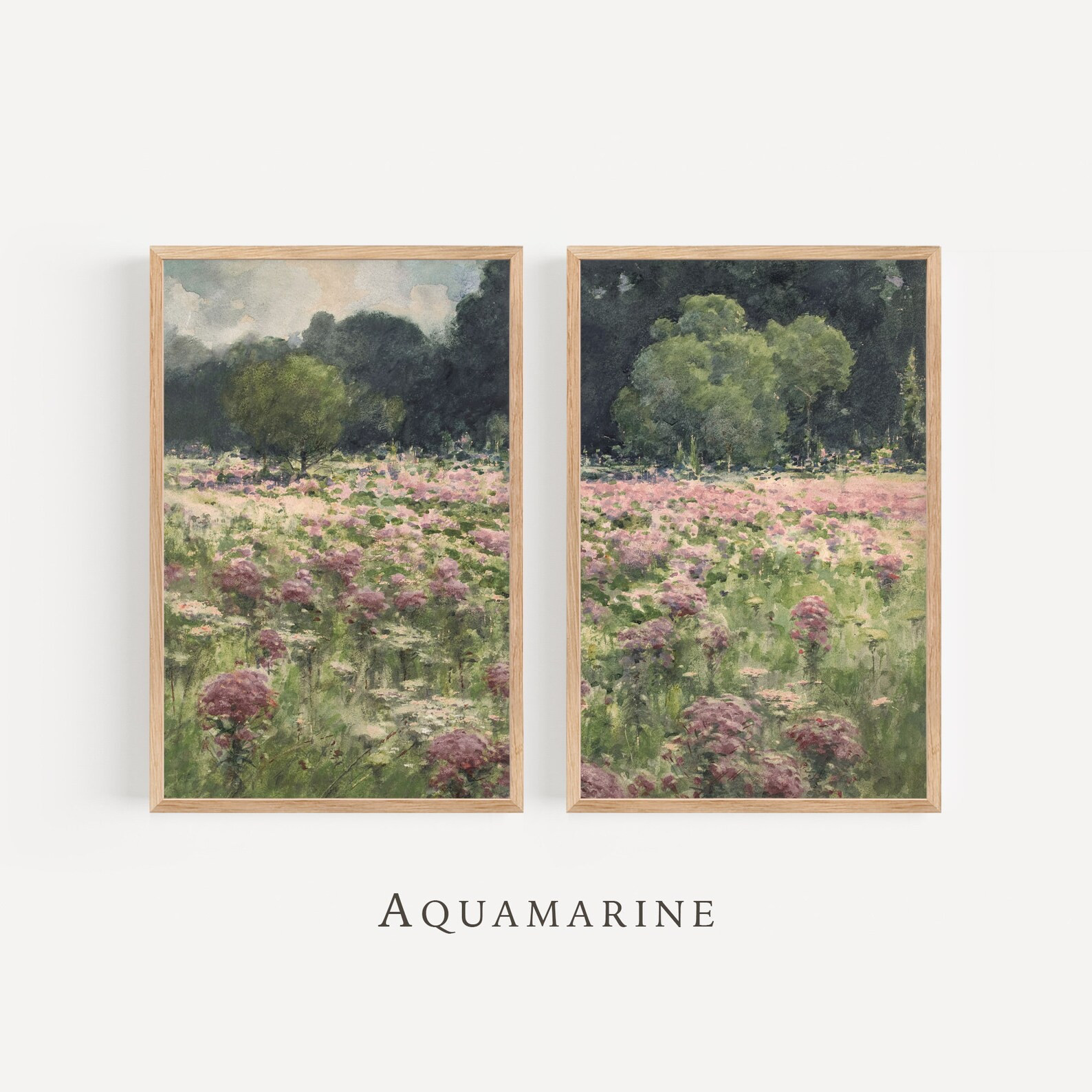 Landscape Set of 2 Prints, Spring Landscape Painting, Summer Decor, Living Room Wall Art, Above t... | Etsy (US)