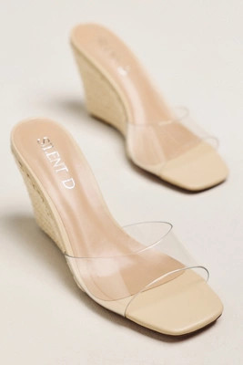 Silent D Kym Raffia Wedge Heels | Anthropologie (US)