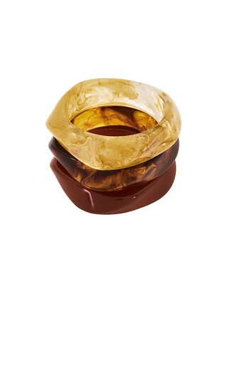 Luv AJ The Formentera Bangle Set in Brown,Yellow. | Revolve Clothing (Global)