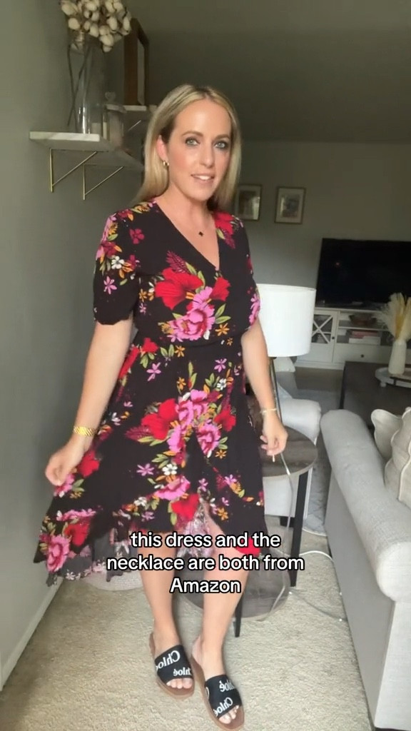 Summer dress. Amazon. Midi dress. Floral dress. Date night outfit. Sandals

#LTKSeasonal #LTKunder50 #LTKunder100