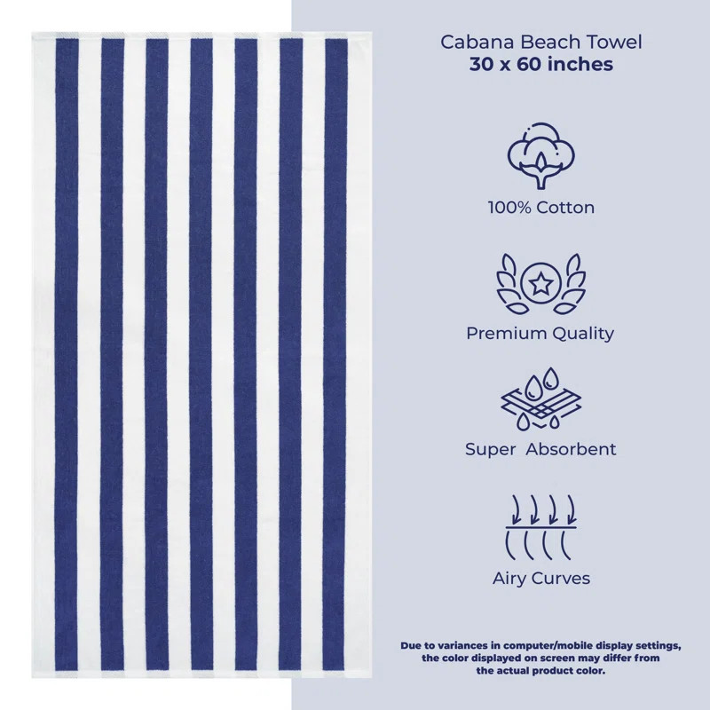 Devontia 4 Piece 100% Cotton Beach Towel Set | Wayfair North America