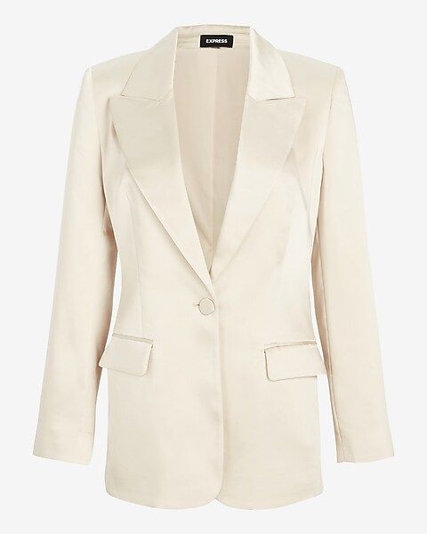 Satin One Button Notch Lapel Blazer | Express