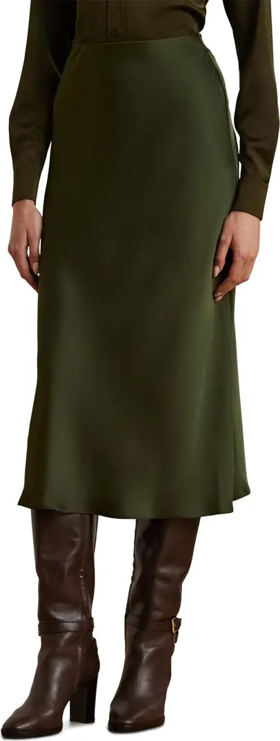 Lauren Ralph Lauren Satin Midi Skirt | Nordstrom | Nordstrom