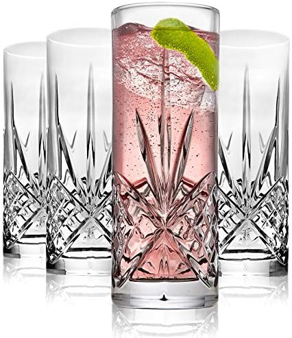 Godinger Tall Beverage Glasses Collins All Purpose Drinking Glasses- Dublin Collection, SET OF 4 | Amazon (US)