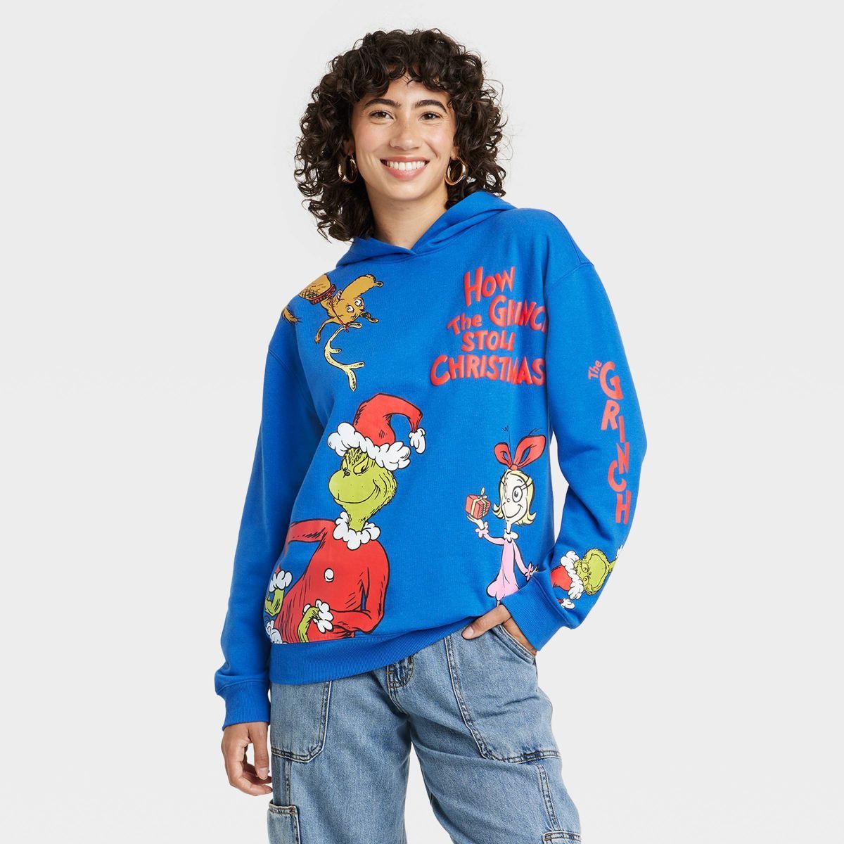 Women's The Grinch Characters Graphic Hoodie - Blue | Target