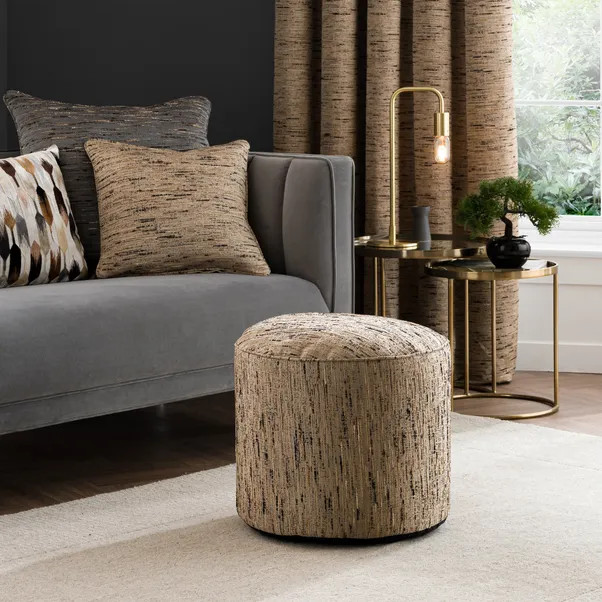 Fontaine Round Pouffe | Dunelm