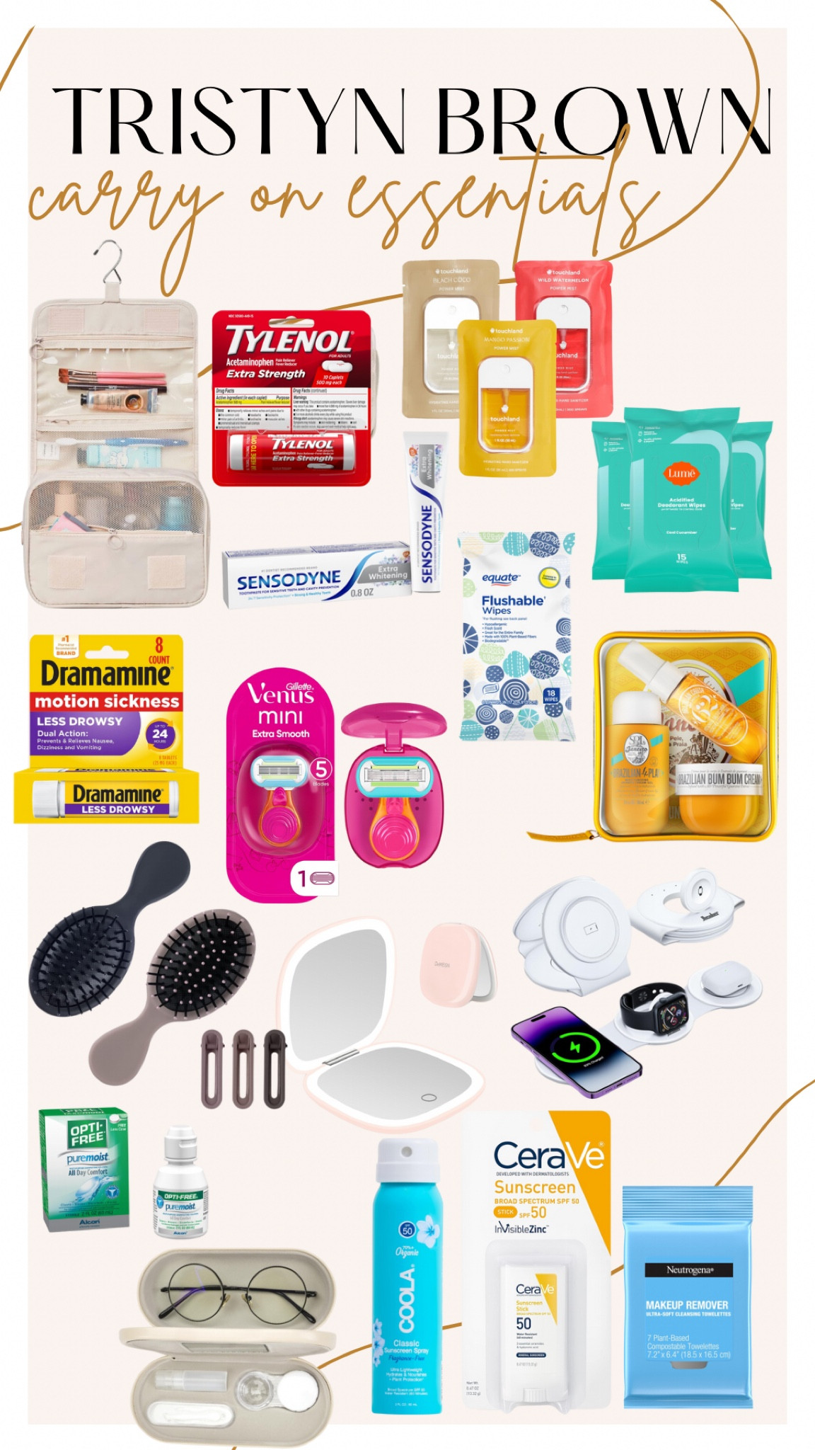 Travel carry on essentials mini toiletry tsa approved makeup items razors makeup hair care body wash Amazon Walmart vacation sunscreen beach sunny 

#LTKtravel #LTKswim