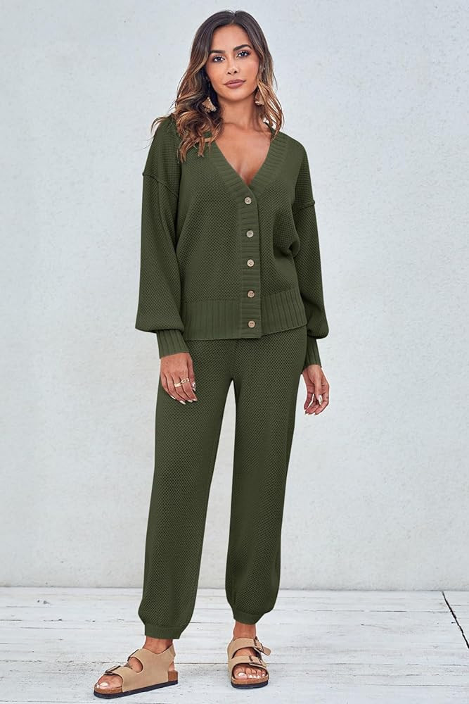 GREAIDEA Women's Two Piece Trendy Outfits Cozy Knit Loungewear Sweater Sets Oversized Slouchy Mat... | Amazon (US)