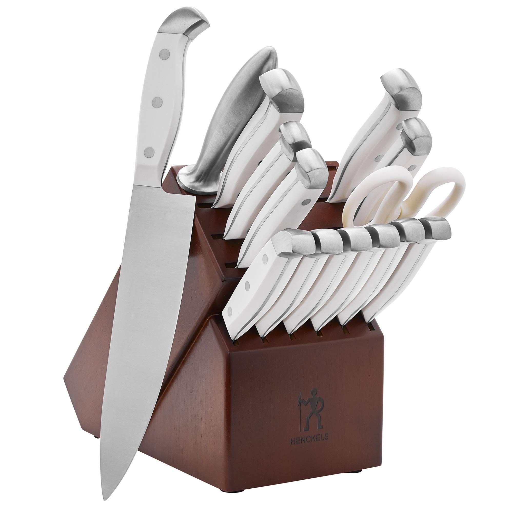 HENCKELS Statement 15Piece White-Handled Knife Block Set with Shears, Sharpening Steel - Dishwash... | Amazon (CA)