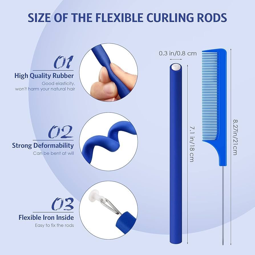 30 Tiges de Curling Flexibles Rouleaux de Cheveux Torsadés en Mousse Bigoudis de Cheveux sans Ch... | Amazon (FR)