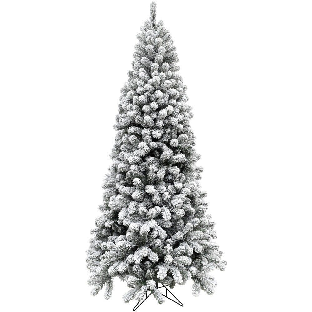 Fraser Hill Farm 7.5-ft Alaskan Flocked Artificial Christmas Tree | FFAF075-0SN | Lowe's