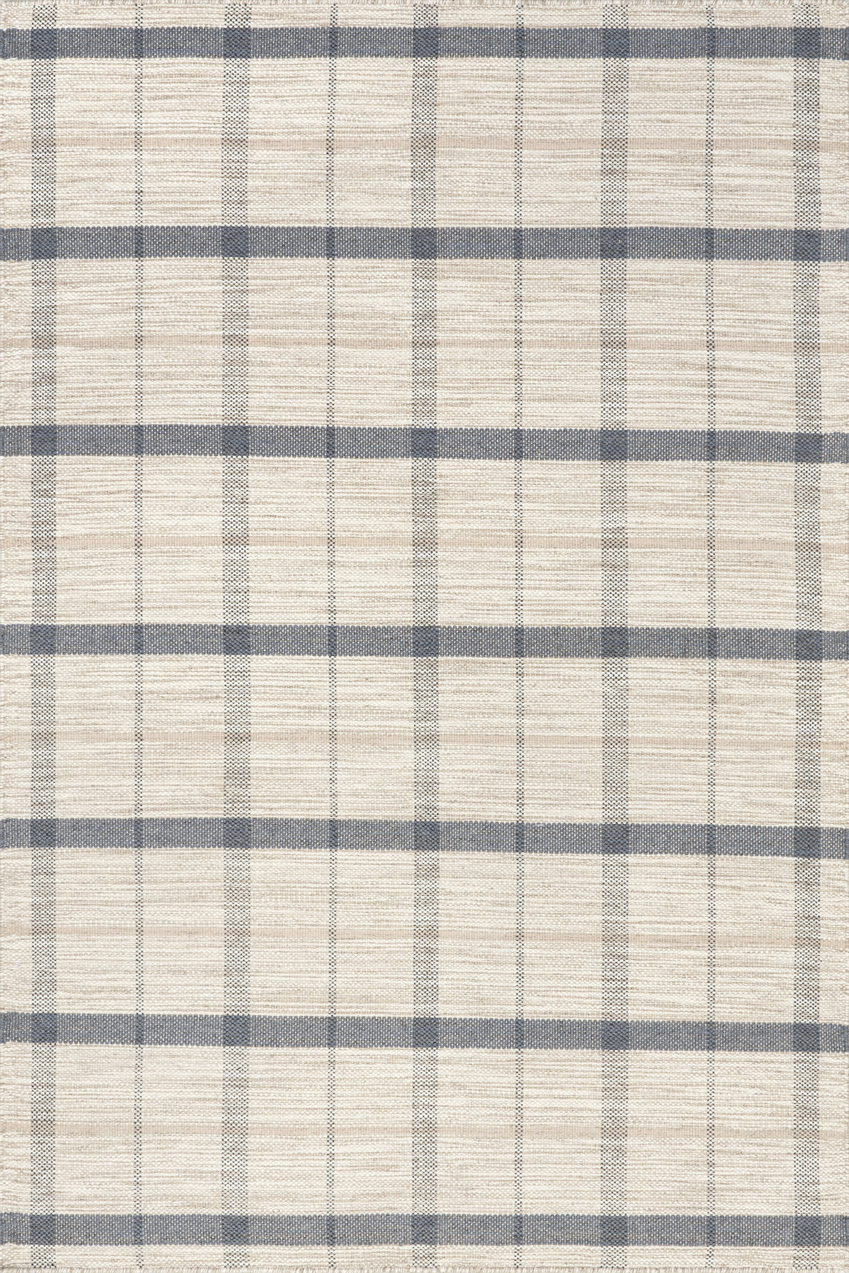 Isolde Faded Plaid Wool Rug | Ivory | Rugs USA