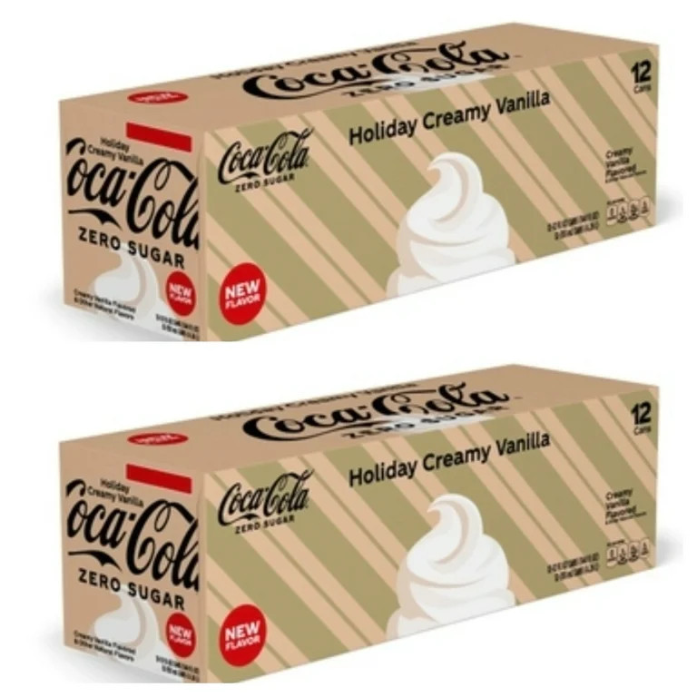 Coca-Cola Zero Sugar Holiday Creamy Vanilla, 12 oz cans, 24 pack | Walmart (US)