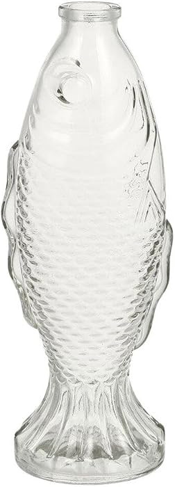 Zerodeko Fish Shaped Glass Bottle, Decorative Drift Bottle Vase, Fish Shaped Container for Home Decoration for Table Decoration Flowers and Plants, 26X10CM, Transparent | Amazon (US)