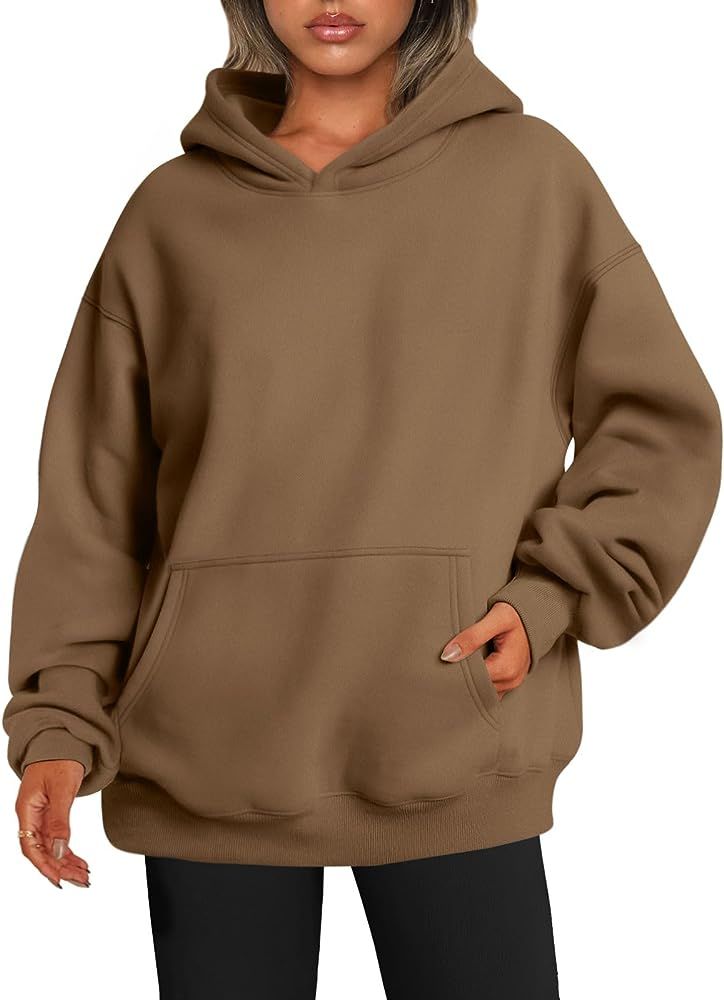 Womens Oversized Sweatshirts Pullover Hoodies Fleece Sweaters Long Sleeve With Pockets Winter Fall O | Amazon (US)