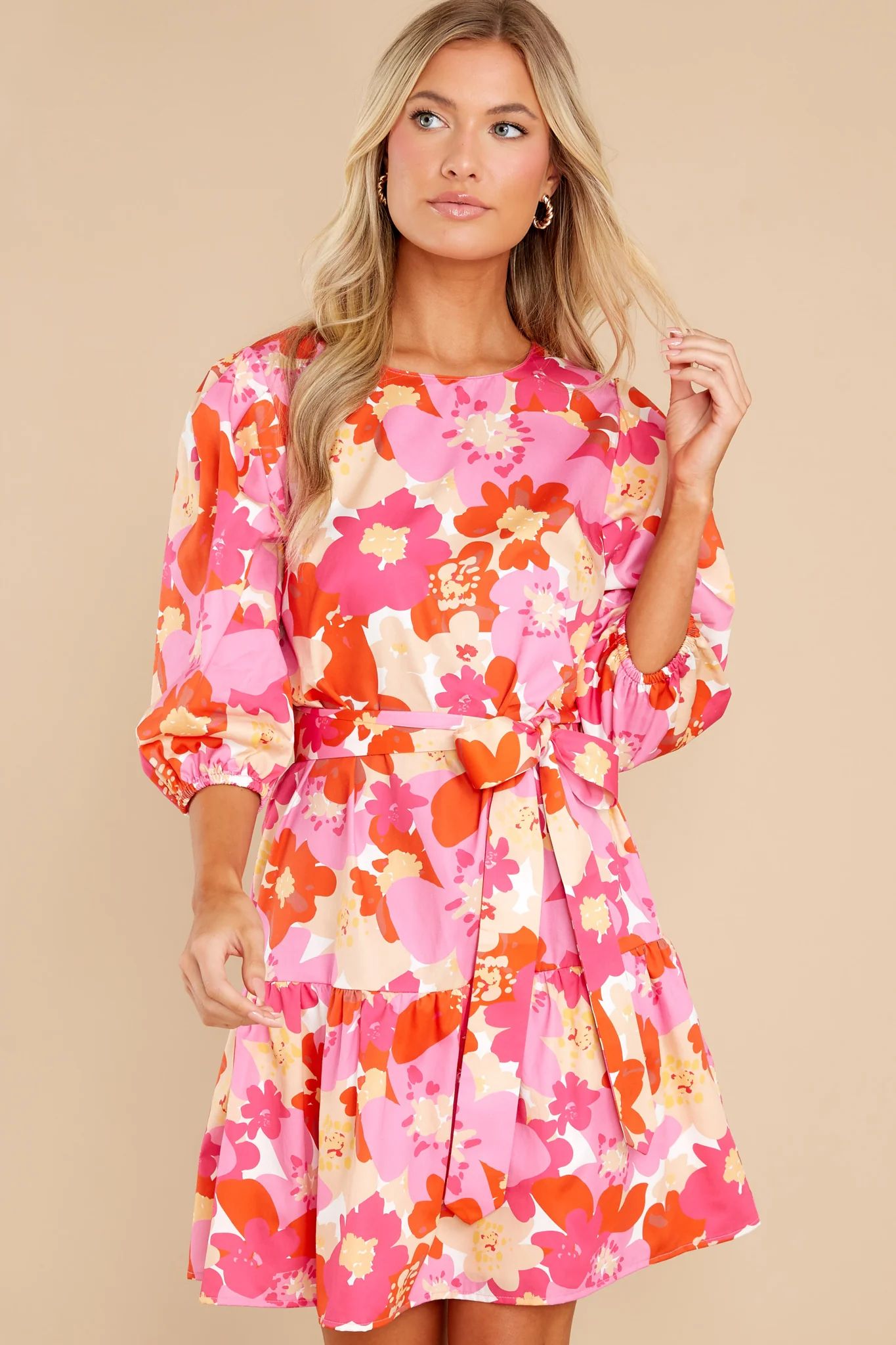 Zoe Groovy Garden Dress | Red Dress 