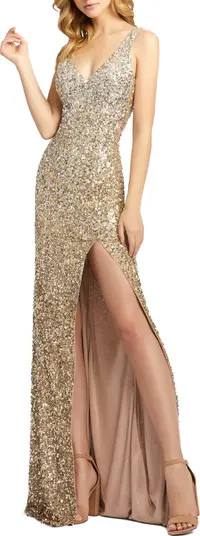 Mac Duggal Sequin Slit Gown | Nordstrom | Nordstrom