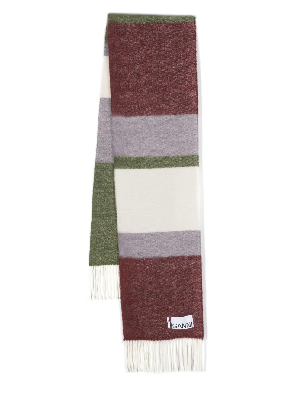 GANNI Gestreifter Schal Mit Fransensaum - Farfetch | Farfetch Global