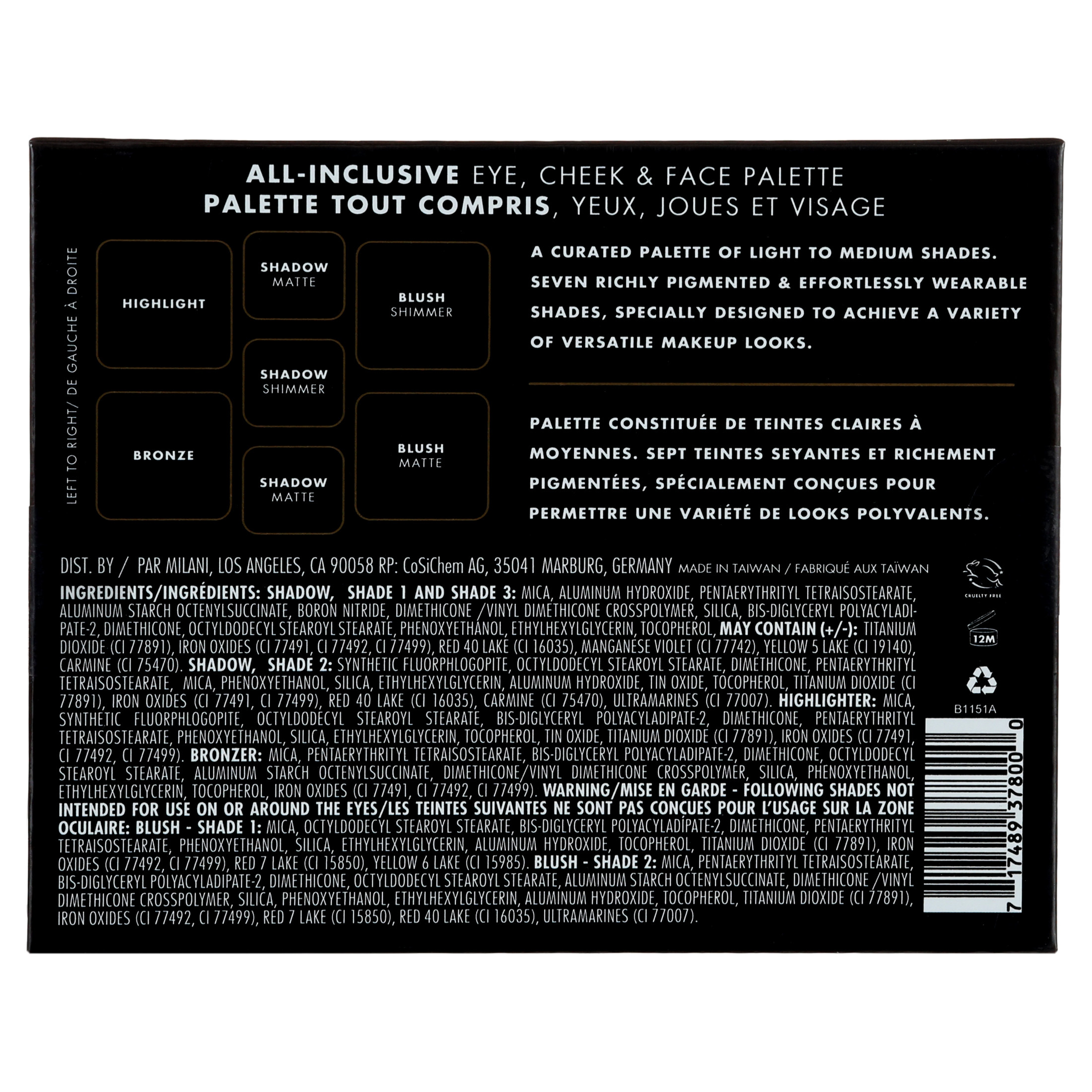 Milani All Inclusive Eye, Cheek & Face Palette, Light to Medium | Walmart (US)