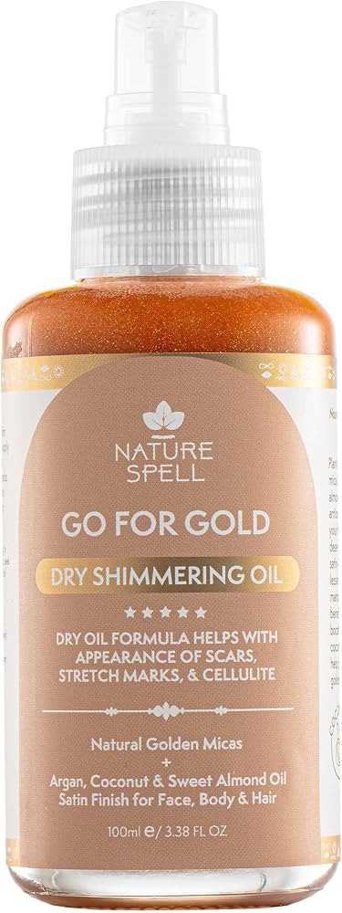 Nature Spell Dry Shimmering Oil for Body and Face, Lightweight Moisturizer with Glowy Finish, Inf... | Amazon (US)