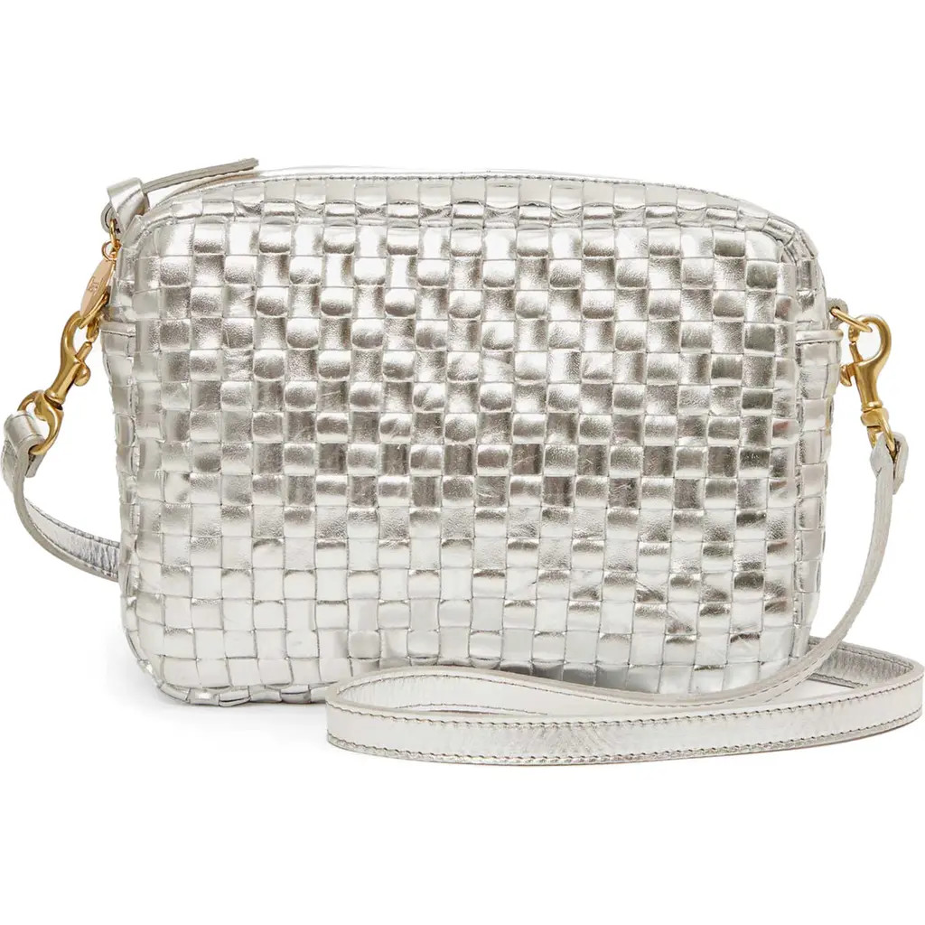 Clare V. Midi Sac Woven Crossbody Bag in Silver at Nordstrom | Nordstrom
