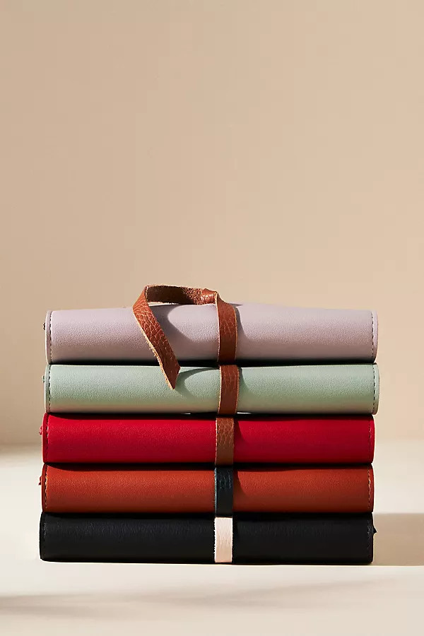 Monogram Faux Leather Wrap Lined Journal | Anthropologie (US)