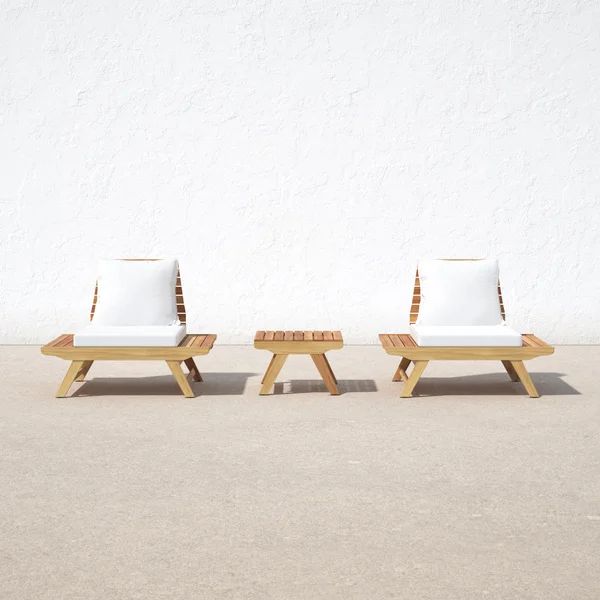 Malmo Acacia Solid Wood 2 - Person Seating Group | Wayfair North America