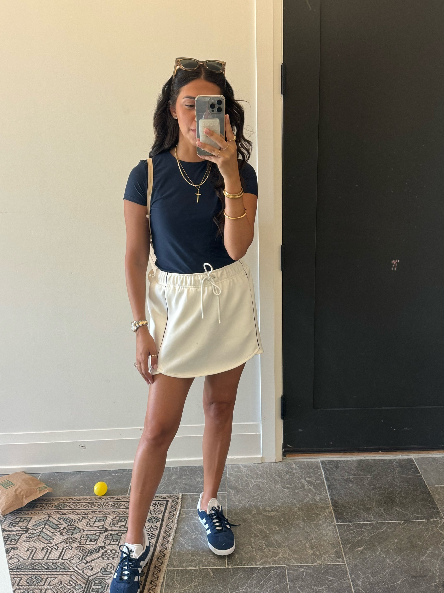 Top: medium
Skirt: medium 

Both these pieces are the softest material! Wore to the zoo and was so comfy to run around in all day 