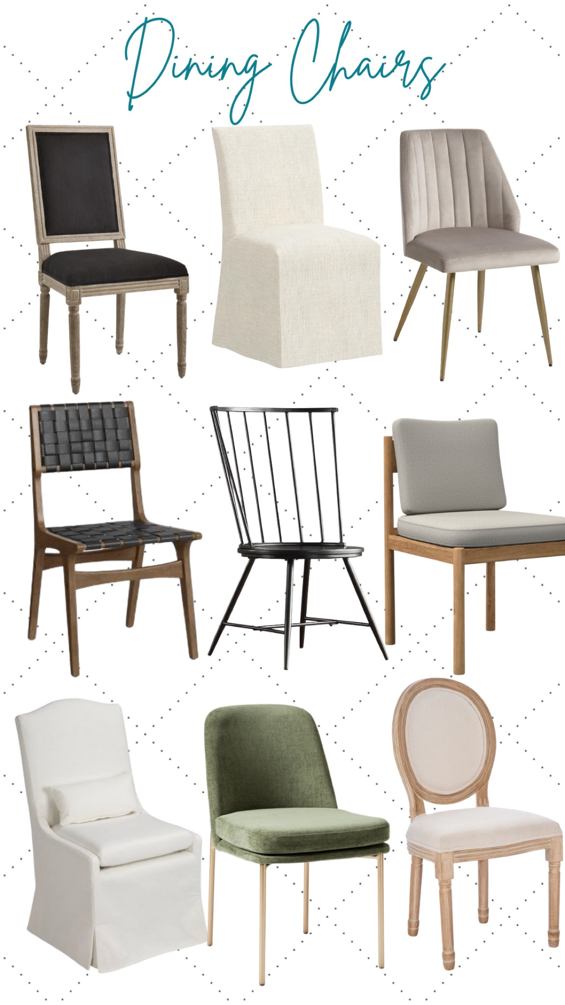 Dining chairs 
Dining room decor 
Mid century modern 
Traditional 
Farmhouse 
Coastal 

#LTKhome #LTKstyletip #LTKFind