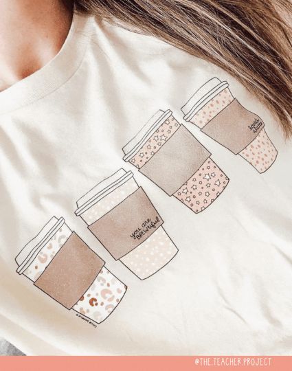 Coffee Cups Tee - Soft Cream | Callie Danielle