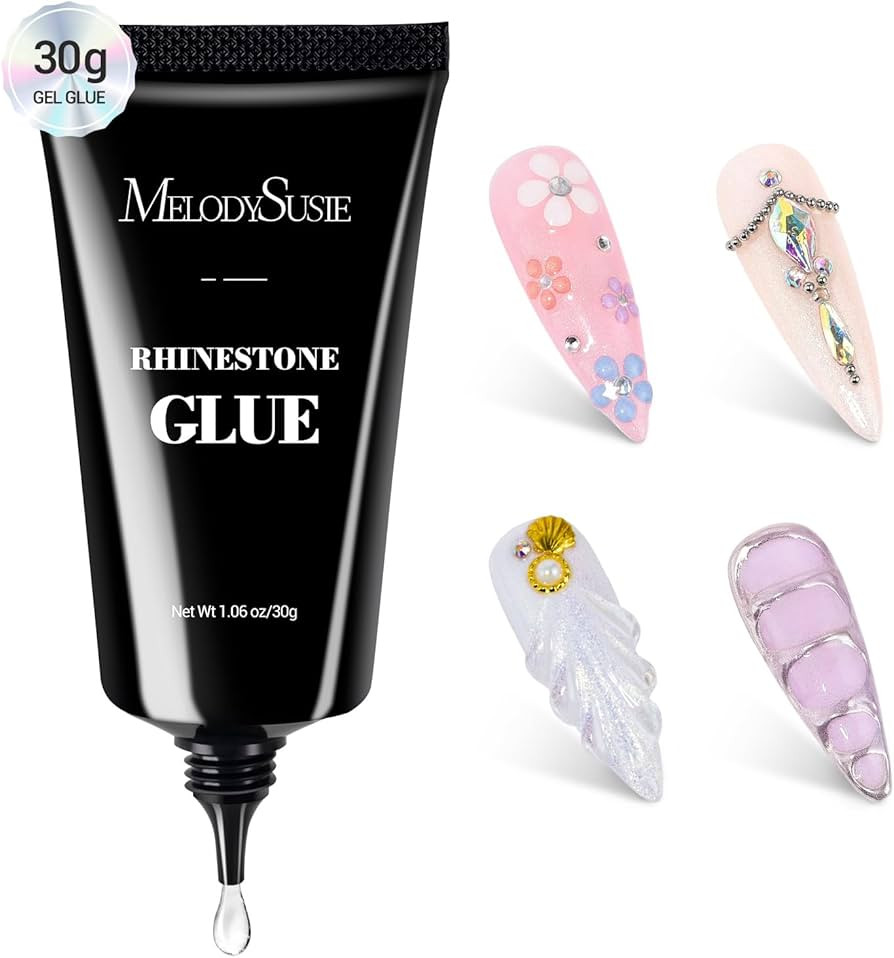 MelodySusie Rhinestone Glue Super Strong Gel Nail Glue for 3D Sculpting Nail Art Design Chrome Po... | Amazon (US)