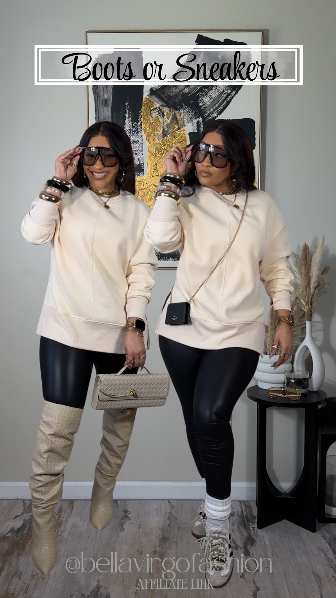 Boots or sneakers? Which is more your vibe? This crewneck and leather leggings combo is perfect for those chill , casual days while still looking polished. You can pair with your fav shoes and accessories and you’re ready to go! *These boots are running low in stock. I’ve tagged them and similar as well. 
Sweater: Small
Leggings: Medium

#LTKootd #LTKSeasonal #LTKgrwm