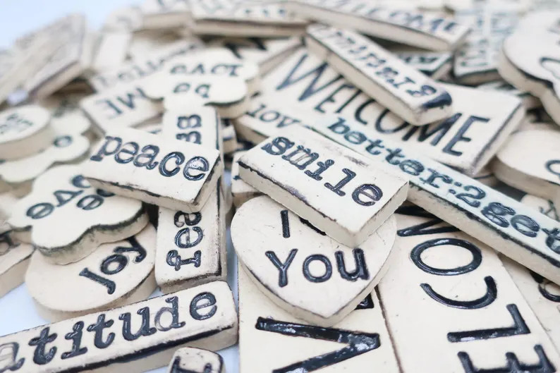 15 Ceramic Word Tiles - Random Mixed Bag - Etsy | Etsy (Global)