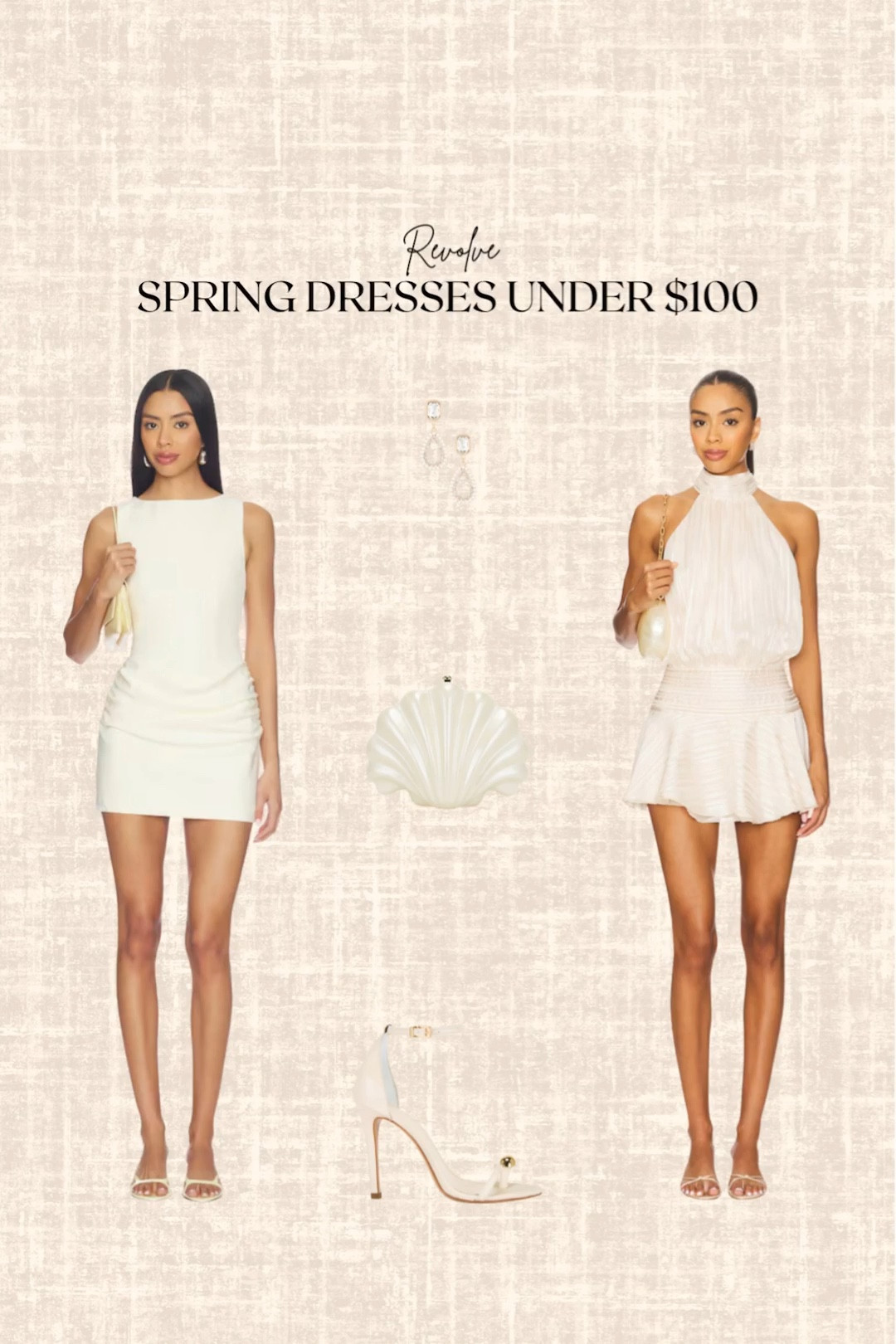 Revolve Spring Dresses under $100! 

White mini dress, clutch, heels, earrings 

#LTKootd #LTKSeasonal #LTKgrwm