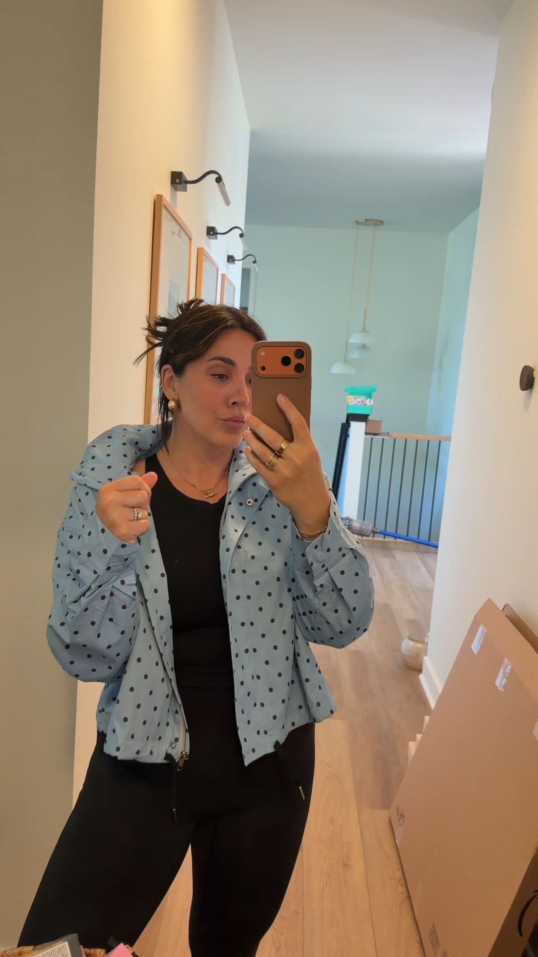 Polka dot jacket for spring and summer. Size L

#LTKmomlife #LTKMidsize #LTKootd