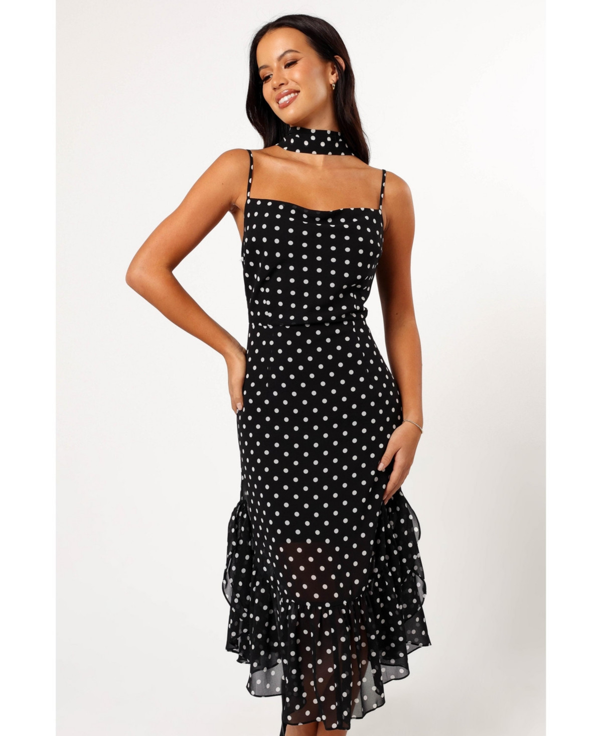 Petal and Pup Women's Francesca Midi Dress - Black polka dot | Macy's