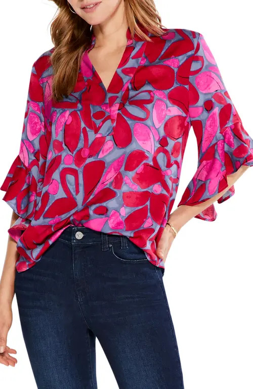 NIC+ZOE Happy Splash Floral Top in Pink Multi at Nordstrom, Size Small | Nordstrom